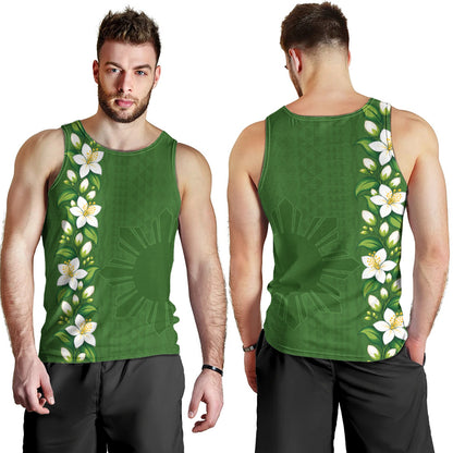 Philippines Filipinos Tank Top Sampaguita Flower Tribal Polynesian Sun Island Style