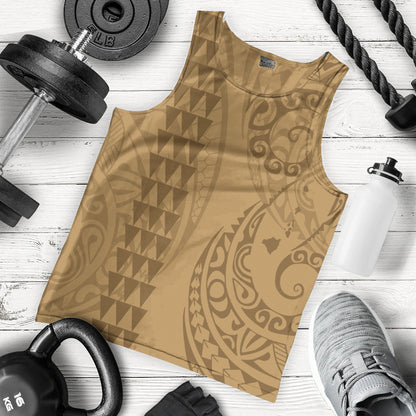 Hawaii Tank Top Map Kakau Style Golden