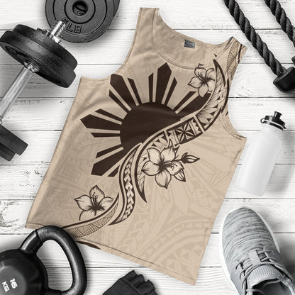 Philippines Filipinos Tank Top Sun and Sampaguita Flower Tribal Pattern