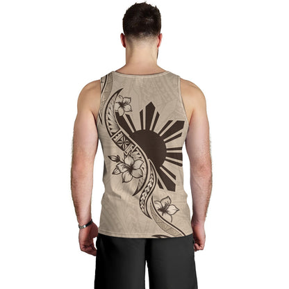 Philippines Filipinos Tank Top Sun and Sampaguita Flower Tribal Pattern