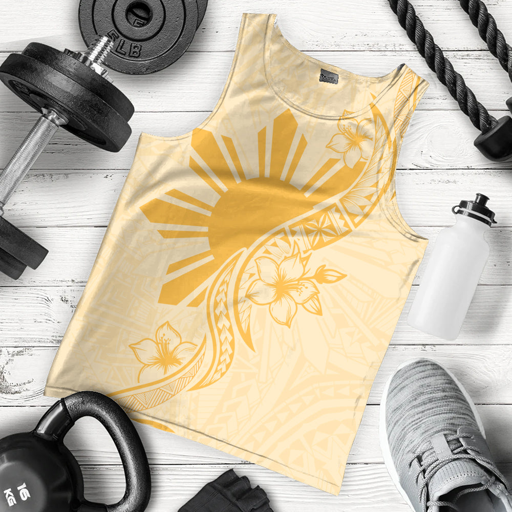 Philippines Filipinos Tank Top Sun and Sampaguita Flower Tribal Pattern