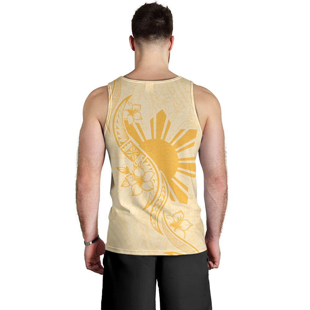 Philippines Filipinos Tank Top Sun and Sampaguita Flower Tribal Pattern