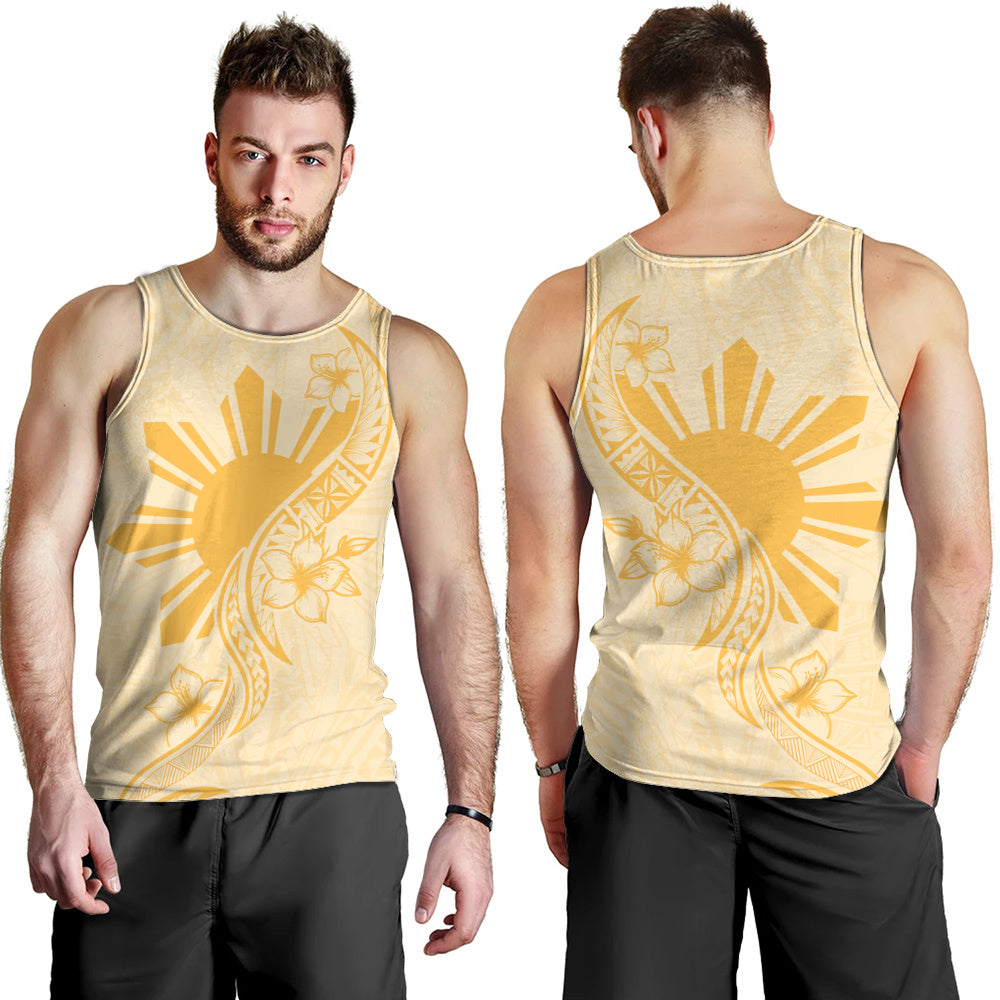 Philippines Filipinos Tank Top Sun and Sampaguita Flower Tribal Pattern