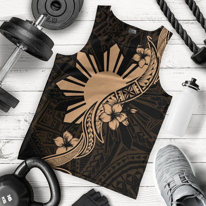 Philippines Filipinos Tank Top Sun and Sampaguita Flower Tribal Pattern