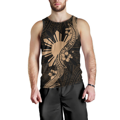 Philippines Filipinos Tank Top Sun and Sampaguita Flower Tribal Pattern