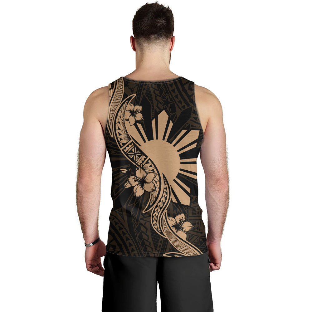 Philippines Filipinos Tank Top Sun and Sampaguita Flower Tribal Pattern