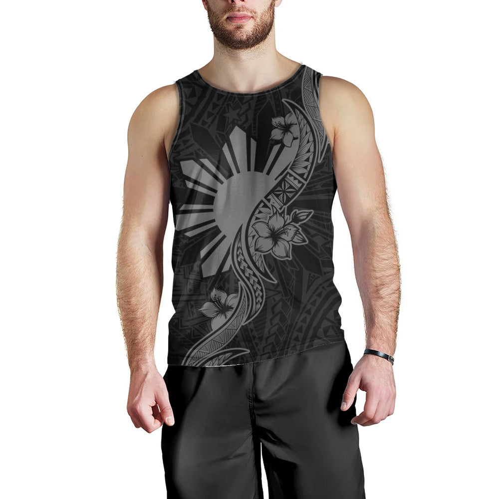 Philippines Filipinos Tank Top Sun and Sampaguita Flower Tribal Pattern