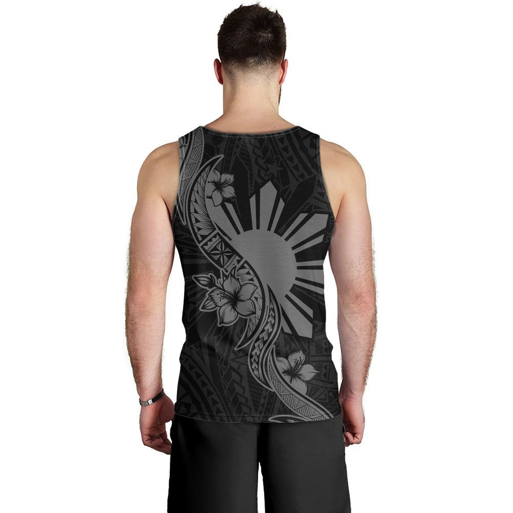 Philippines Filipinos Tank Top Sun and Sampaguita Flower Tribal Pattern