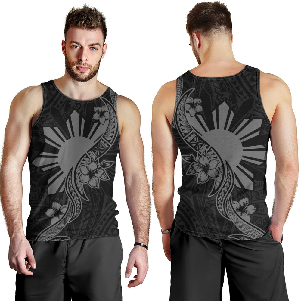 Philippines Filipinos Tank Top Sun and Sampaguita Flower Tribal Pattern
