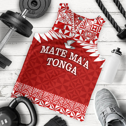 Tonga Tank Top Mate Ma'a Tonga Rugby Royal Crown Polynesian Tribal Pride
