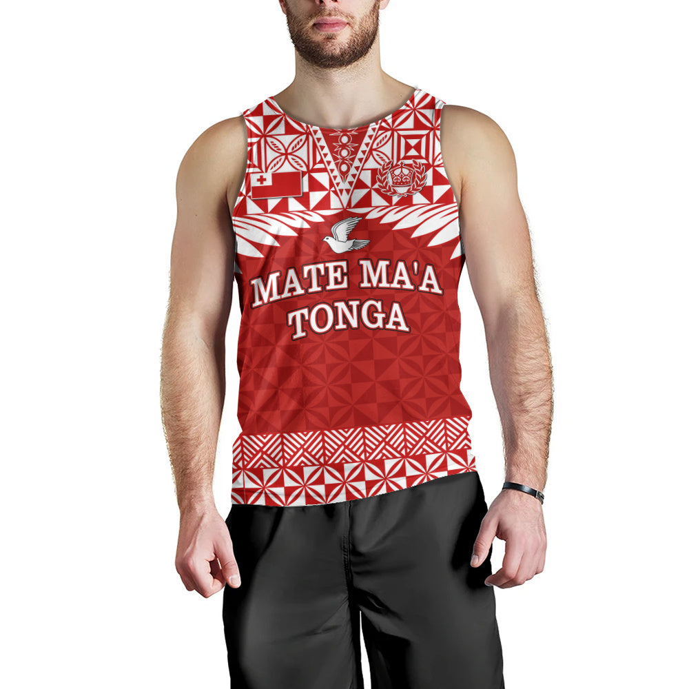 Tonga Tank Top Mate Ma'a Tonga Rugby Royal Crown Polynesian Tribal Pride
