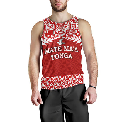 Tonga Tank Top Mate Ma'a Tonga Rugby Royal Crown Polynesian Tribal Pride