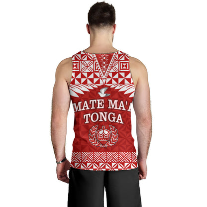 Tonga Tank Top Mate Ma'a Tonga Rugby Royal Crown Polynesian Tribal Pride