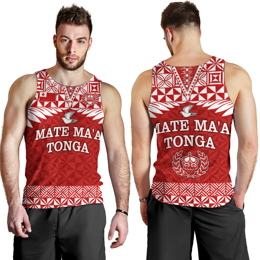 Tonga Tank Top Mate Ma'a Tonga Rugby Royal Crown Polynesian Tribal Pride