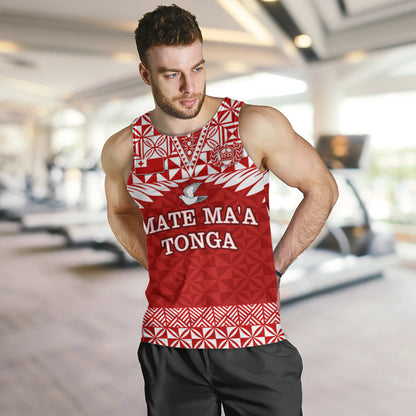 Tonga Tank Top Mate Ma'a Tonga Rugby Royal Crown Polynesian Tribal Pride