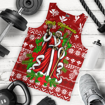 Hawaii Tank Top Mele Kalikimaka King Kamehameha Santa Polynesian Holiday Spirit