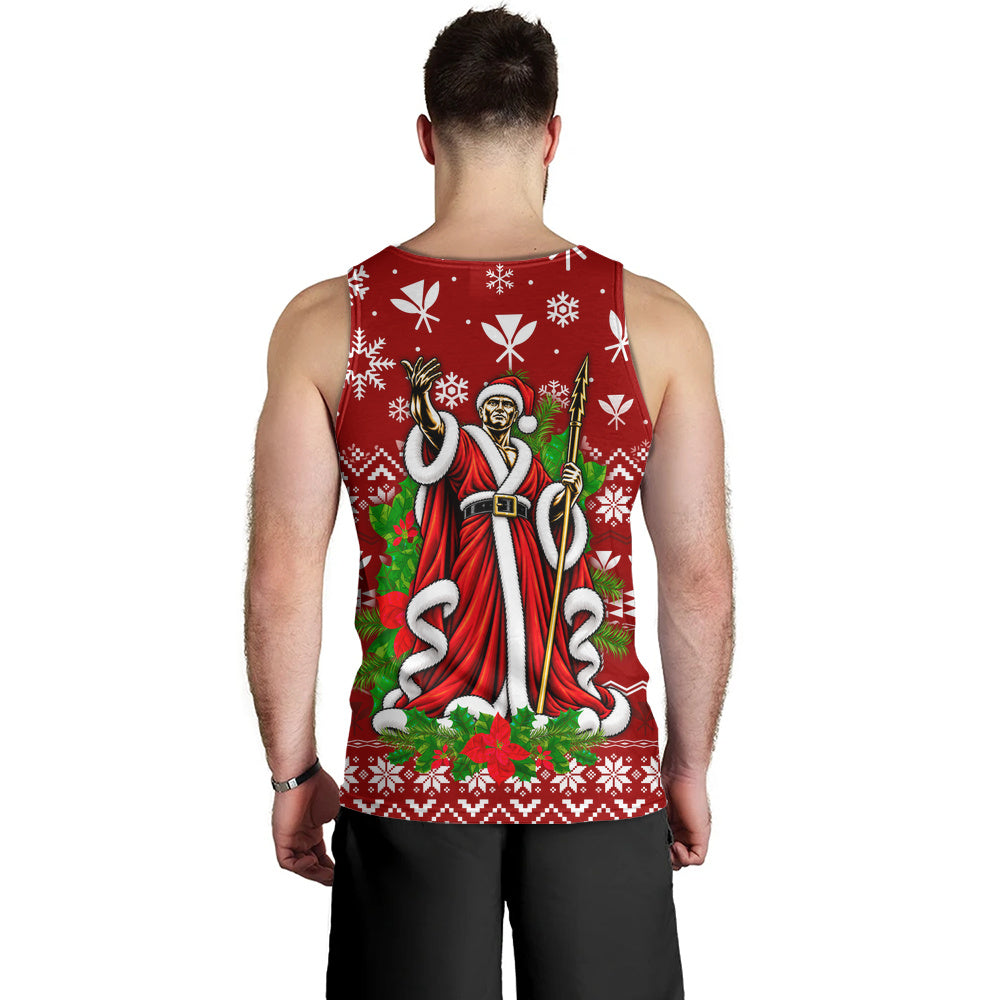 Hawaii Tank Top Mele Kalikimaka King Kamehameha Santa Polynesian Holiday Spirit