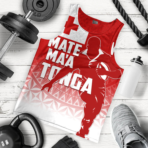 Tonga Tank Top Mate Ma'a Tonga Rugby Ngatu Athletic Style