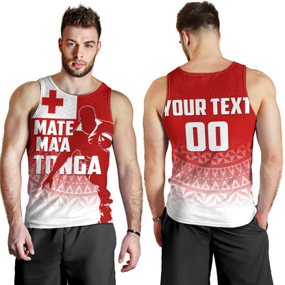 Tonga Tank Top Mate Ma'a Tonga Rugby Ngatu Athletic Style