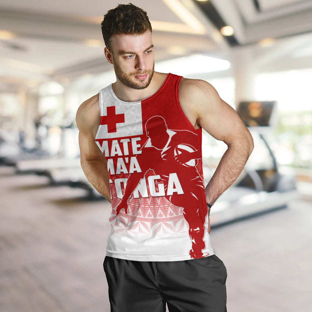 Tonga Tank Top Mate Ma'a Tonga Rugby Ngatu Athletic Style