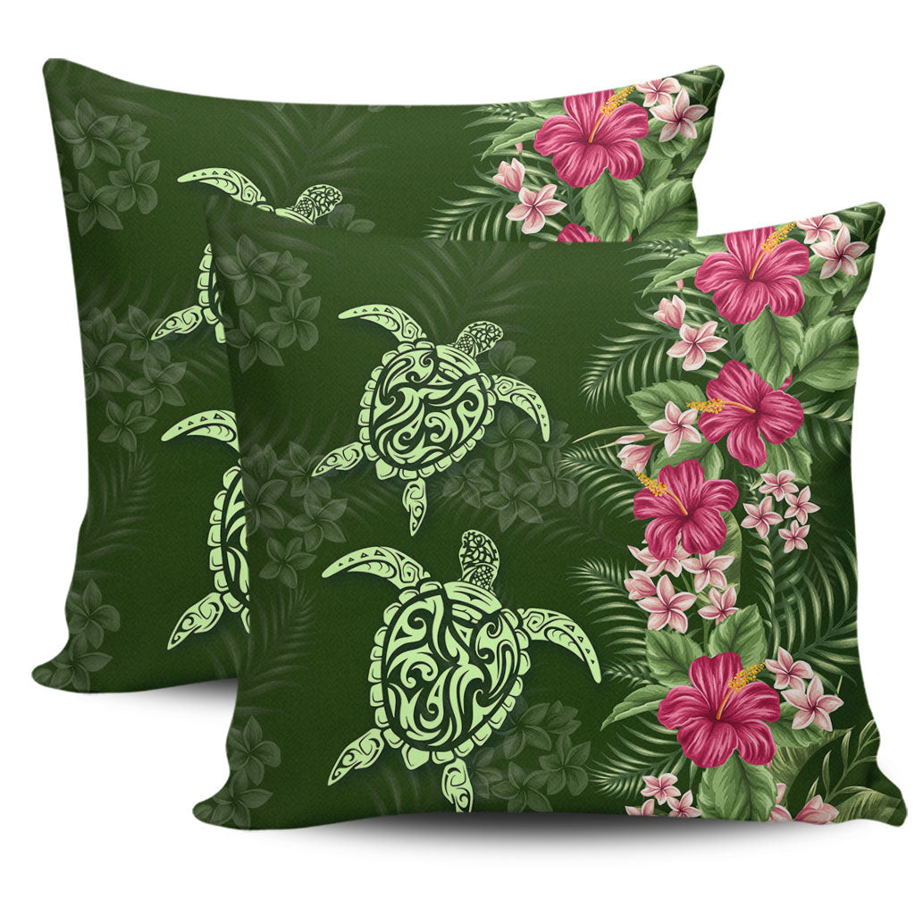 Hawaii Pillow Cases Polynesian Sea Turtle Hibiscus Tropical Style