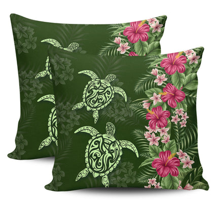 Hawaii Pillow Cases Polynesian Sea Turtle Hibiscus Tropical Style