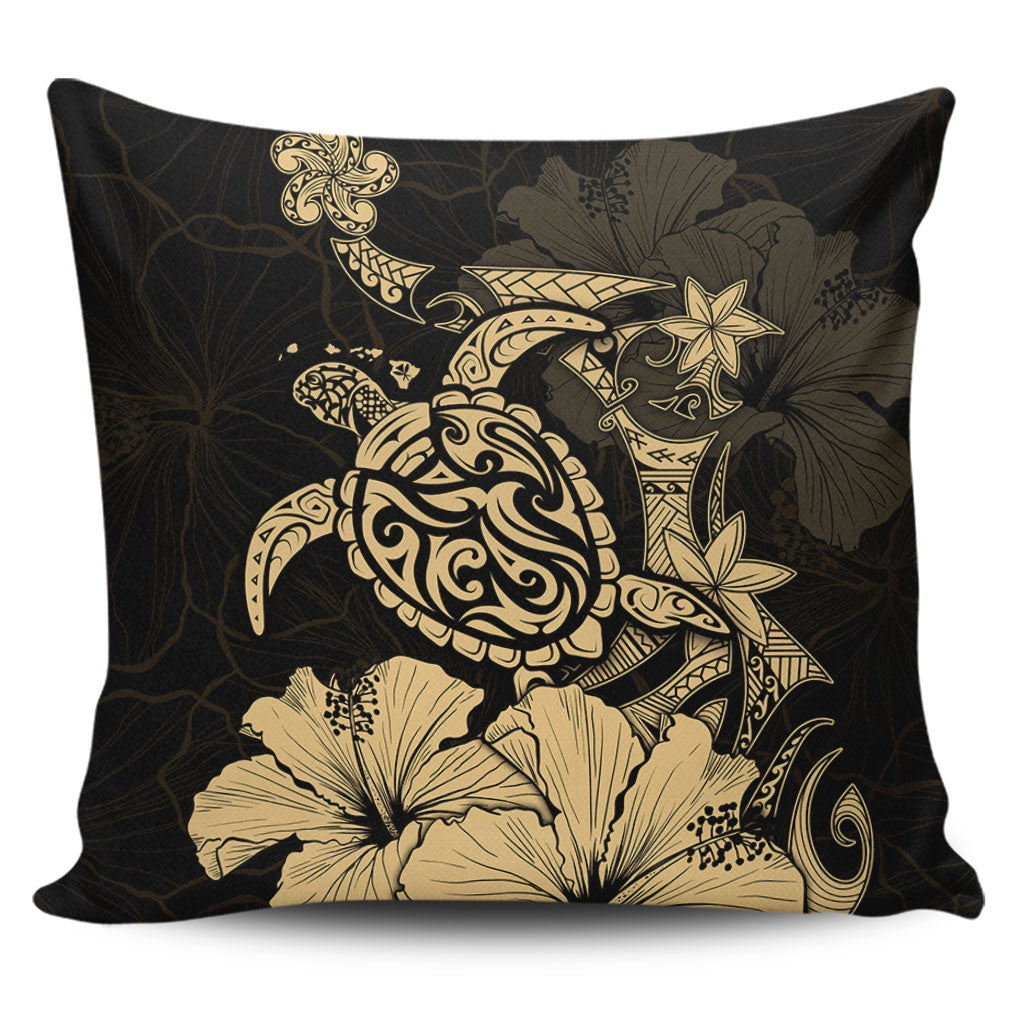 Hawaii Pillow Cases Golden Honu Hibiscus Serenity Style