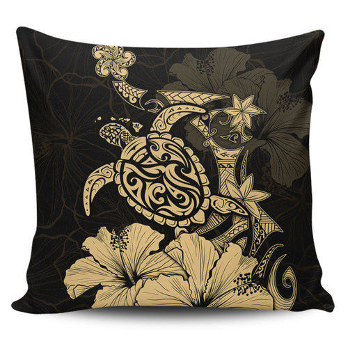 Hawaii Pillow Cases Golden Honu Hibiscus Serenity Style
