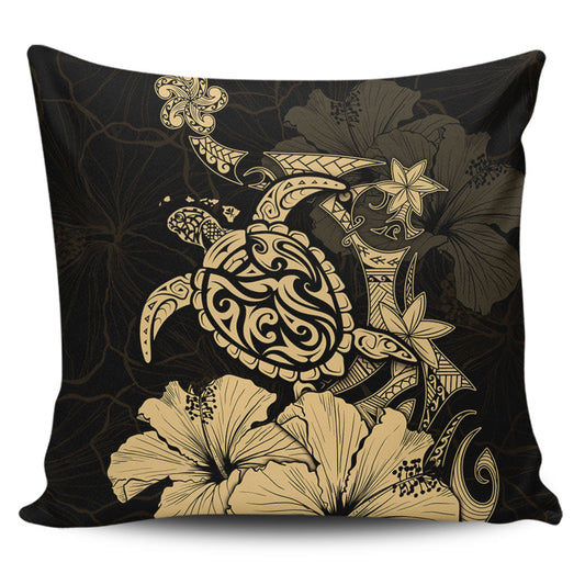 Hawaii Pillow Cases Golden Honu Hibiscus Serenity Style