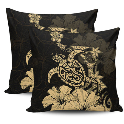 Hawaii Pillow Cases Golden Honu Hibiscus Serenity Style