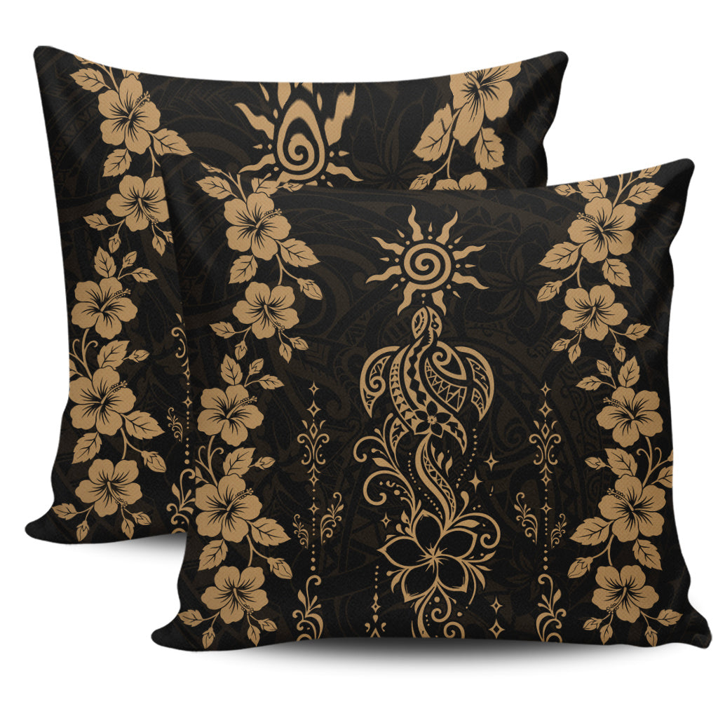 Hawaii Pillow Cases Vintage Honu Hibiscus Floral Elegance