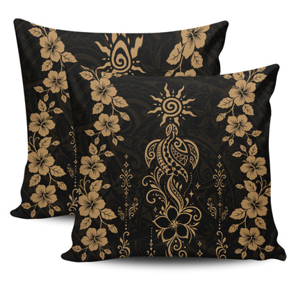 Hawaii Pillow Cases Vintage Honu Hibiscus Floral Elegance