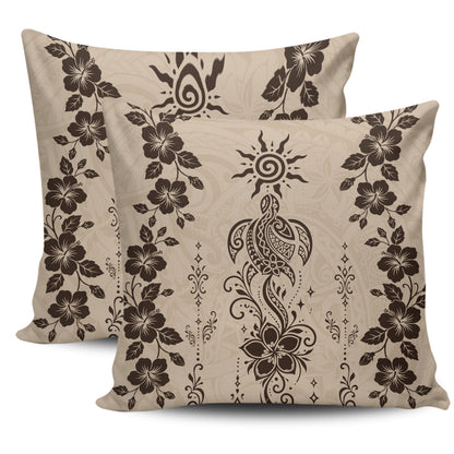 Hawaii Pillow Cases Vintage Honu Hibiscus Floral Elegance