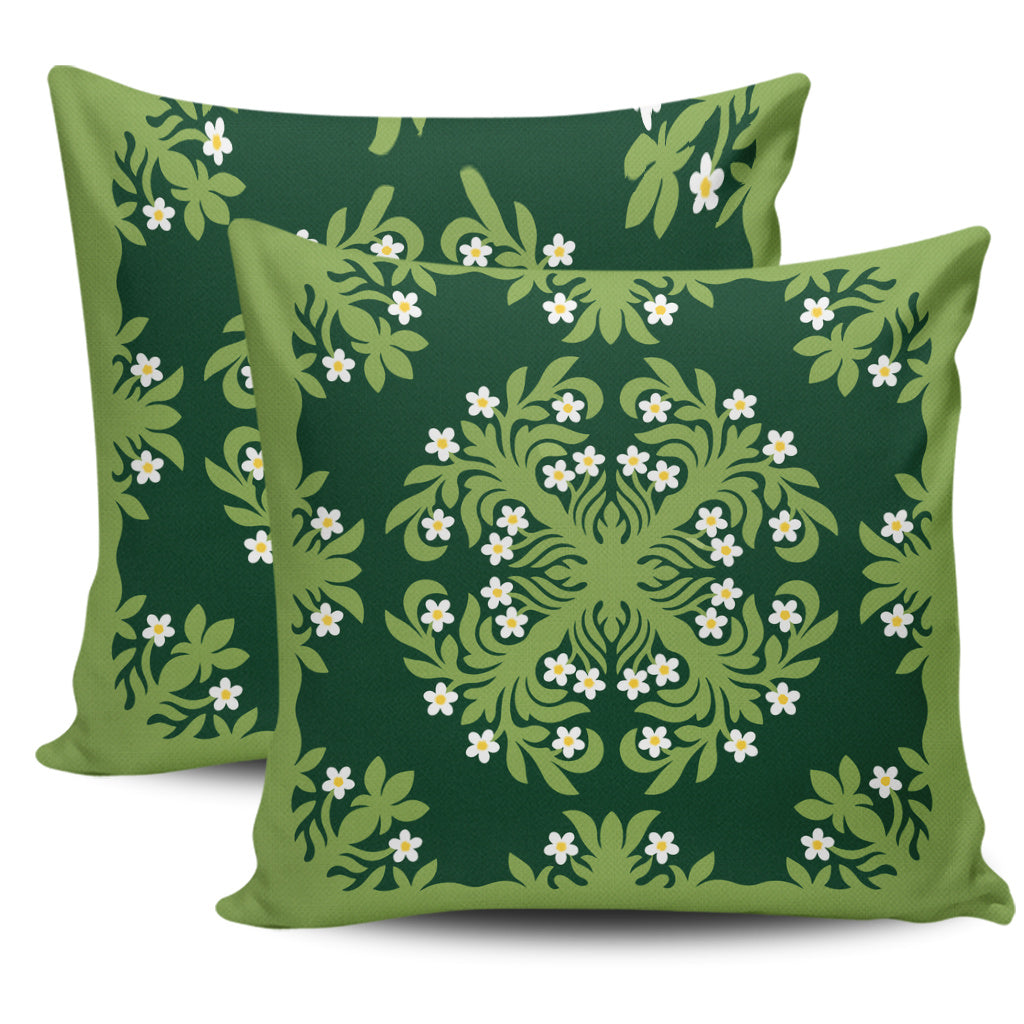 Hawaii Pillow Cases Emerald Tropical Floral Garden Elegance
