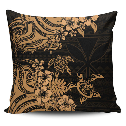 Hawaii Pillow Cases Kanaka Maoli Hibiscus Polynesian Tribal Turtle Print Style