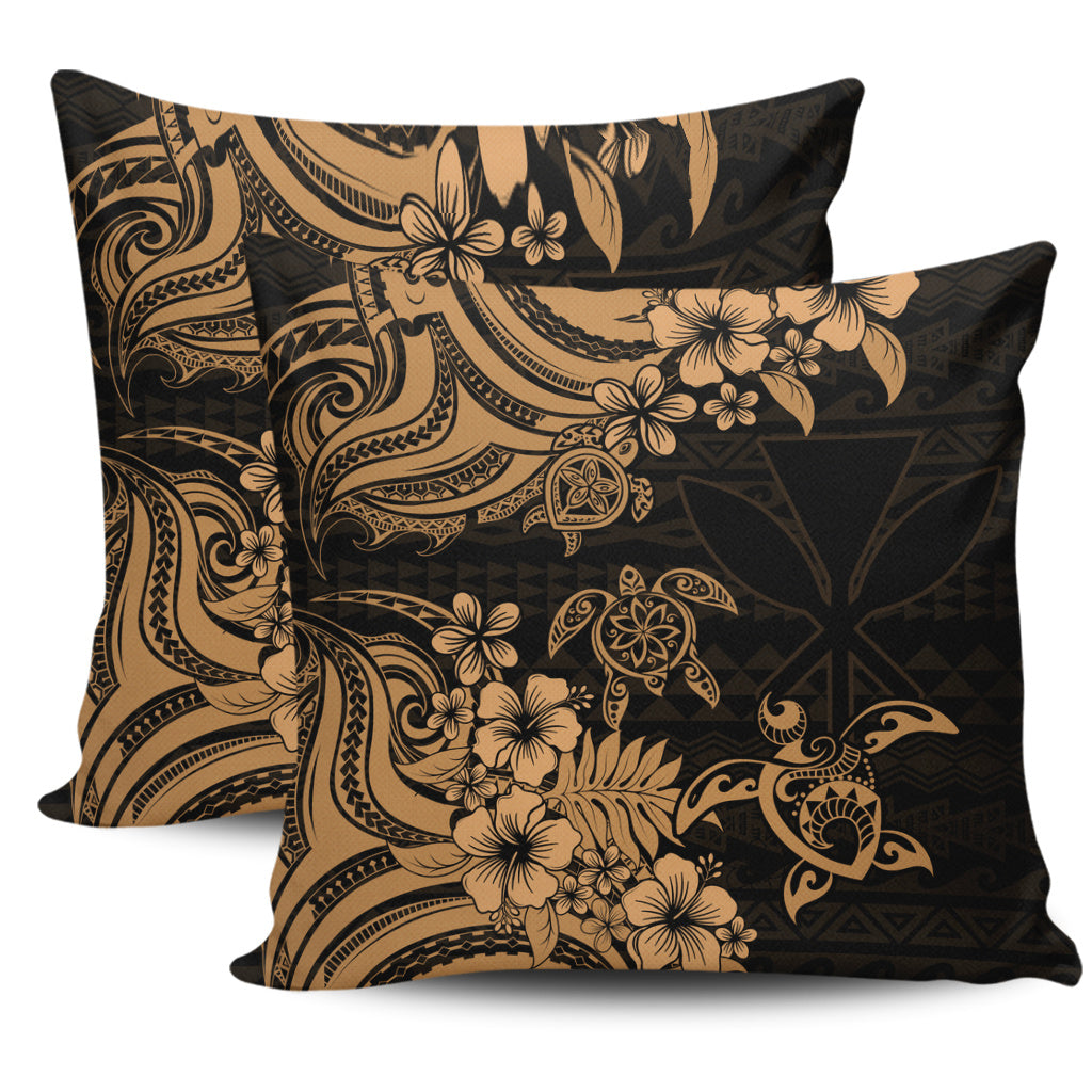 Hawaii Pillow Cases Kanaka Maoli Hibiscus Polynesian Tribal Turtle Print Style