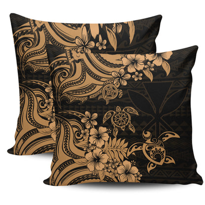 Hawaii Pillow Cases Kanaka Maoli Hibiscus Polynesian Tribal Turtle Print Style