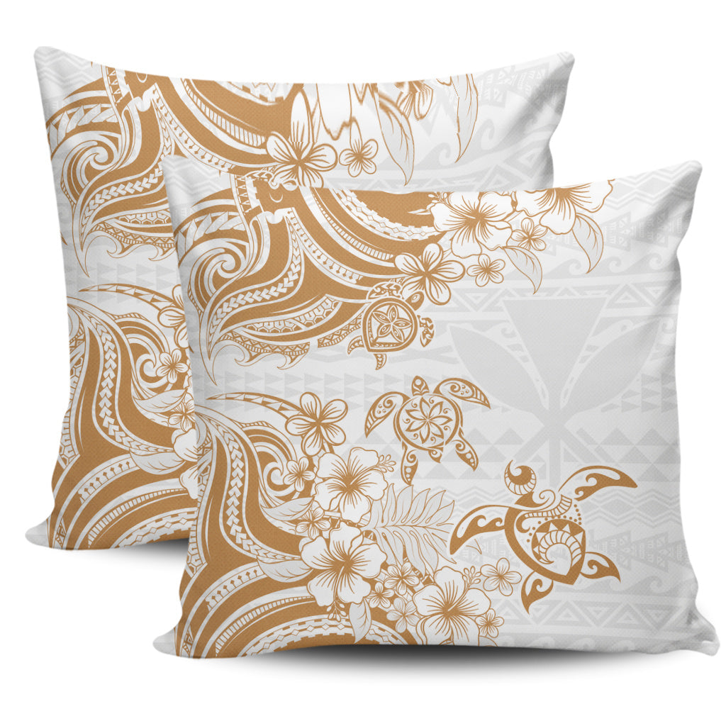 Hawaii Pillow Cases Kanaka Maoli Hibiscus Polynesian Tribal Turtle Print Style