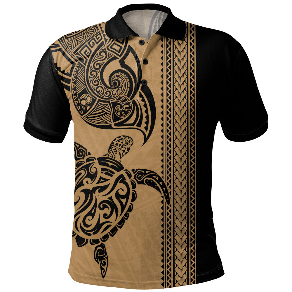Hawaii Polo Shirt Polynesia Tribal Turtle Tattoo