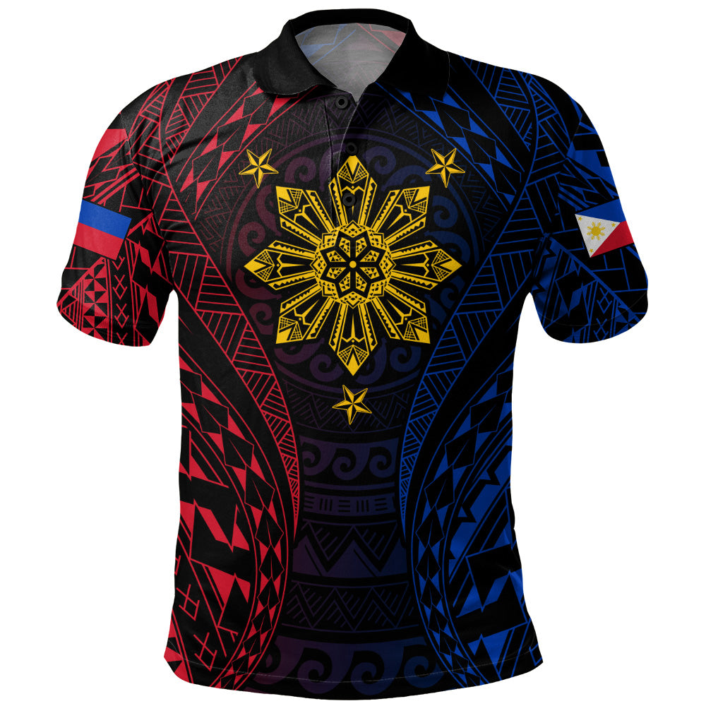 Philippines Filipinos Polo Shirt Sun Flag Tribal Tattoo Pattern