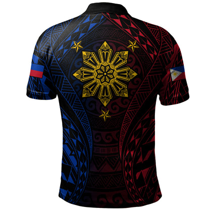 Philippines Filipinos Polo Shirt Sun Flag Tribal Tattoo Pattern