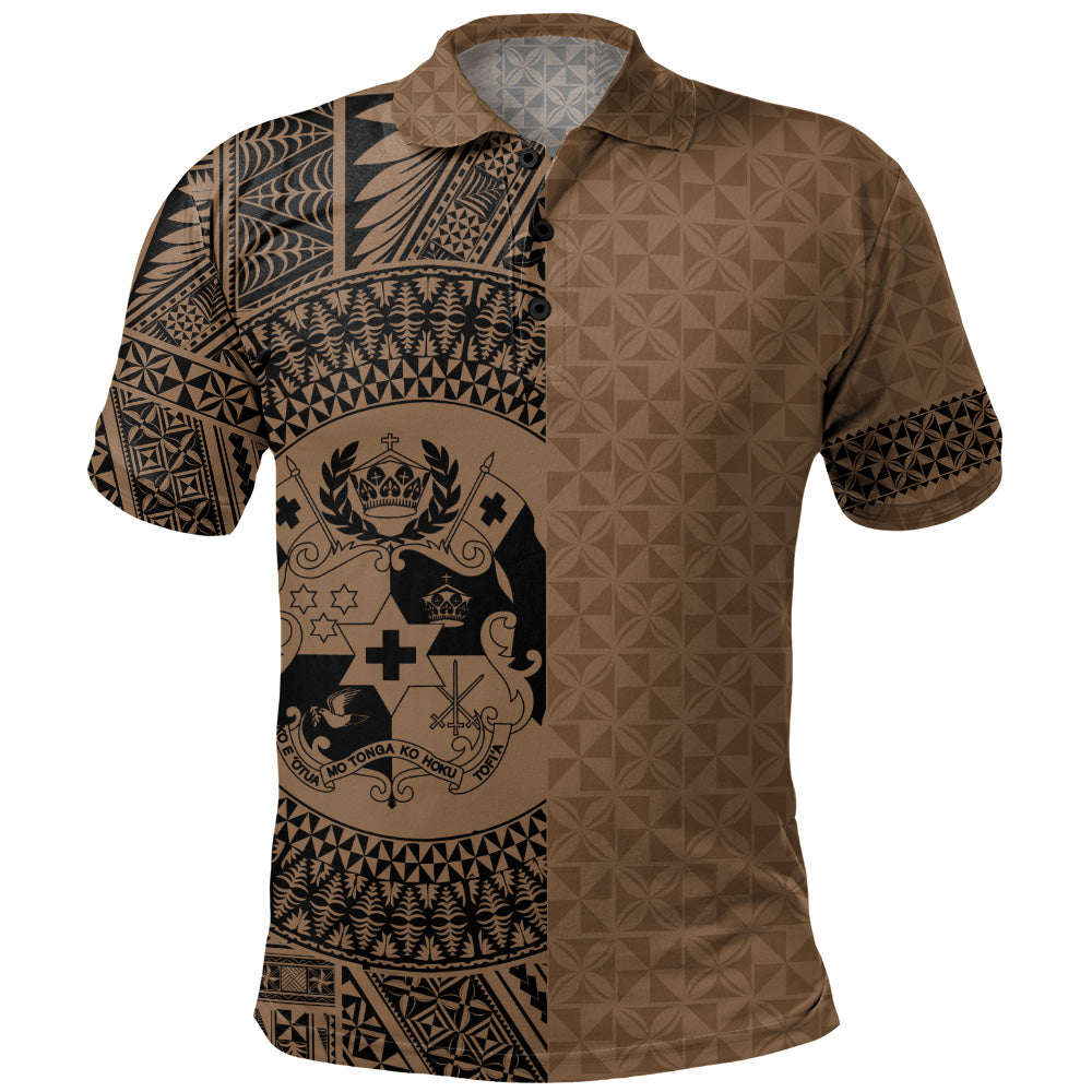 Tonga Polo Shirt Coat Of Arms Ngatu Tapa Heritage Style