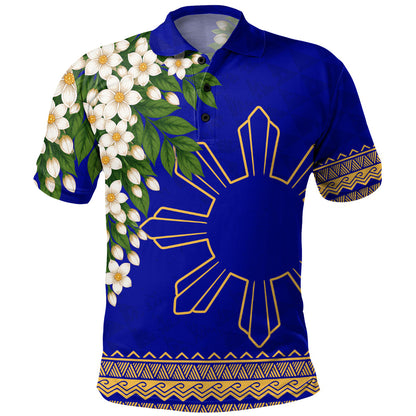 Philippines Filipinos Polo Shirt Sampaguita Sunshine Bloom Style