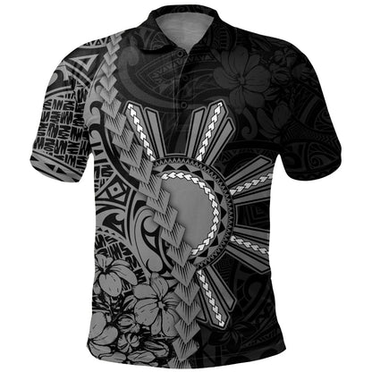 Philippines Filipinos Polo Shirt Sampaguita Flower Tribal Fusion Style