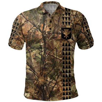 Hawaii Polo Shirt Woodland Kanaka Camo Style