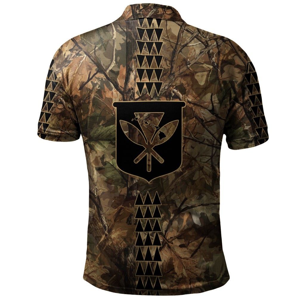 Hawaii Polo Shirt Woodland Kanaka Camo Style