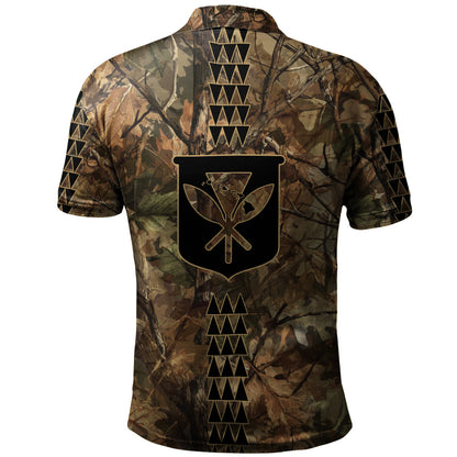 Hawaii Polo Shirt Woodland Kanaka Camo Style