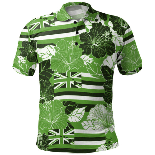 Hawaii Polo Shirt Hibiscus Flag Map Island Pride