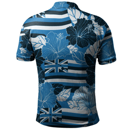 Hawaii Polo Shirt Hibiscus Flag Map Island Pride