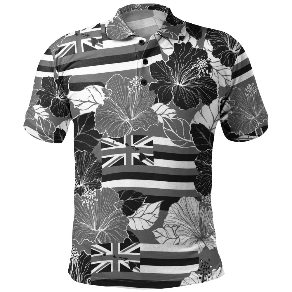 Hawaii Polo Shirt Hibiscus Flag Map Island Pride